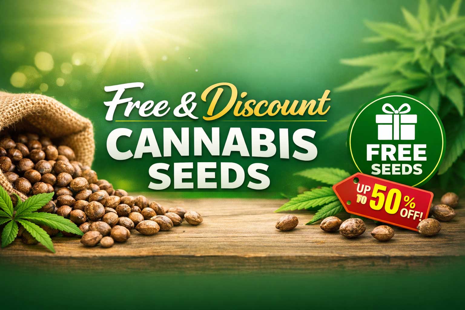 Cannabis seeds promotions including free seeds and discounts